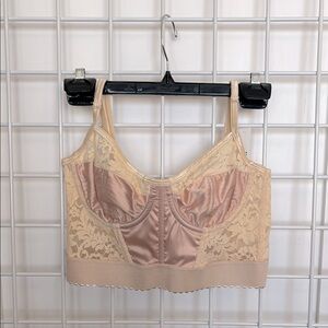 Cream lace bustier corset bra